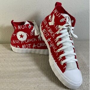 Converse Unt1tl3d Not a Chuck Red White High Top Mens Sneakers 166501C Size 12